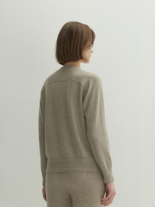 Cashmere 100% Alma Essential Pullover (Natural Beige)