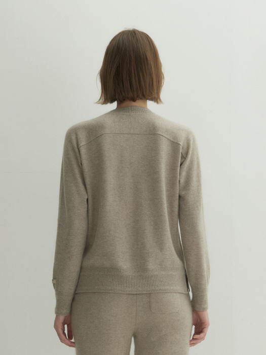 Cashmere 100% Alma Essential Pullover (Natural Beige)