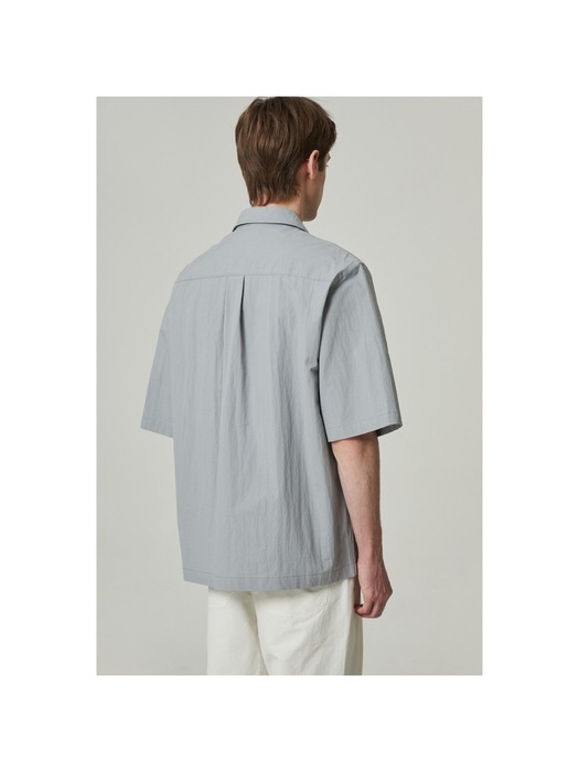 oversized multi-pocket half shirt_CWSAM24307GYX