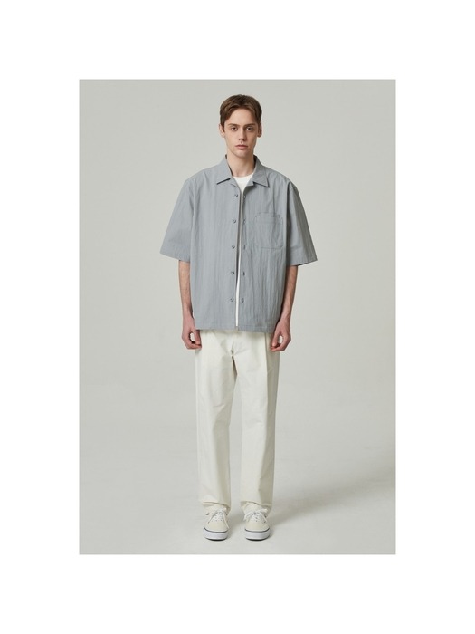 oversized multi-pocket half shirt_CWSAM24307GYX