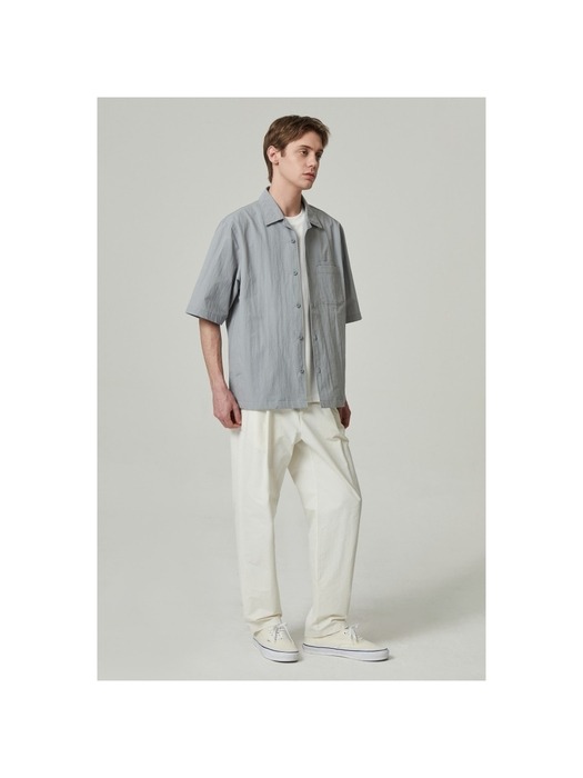 oversized multi-pocket half shirt_CWSAM24307GYX