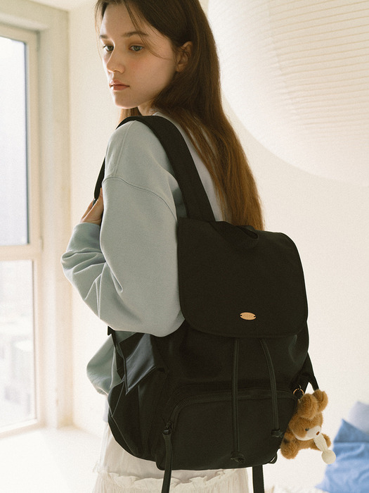POCKET NYLON BACKPACK_BLACK