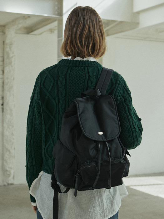 POCKET NYLON BACKPACK_BLACK