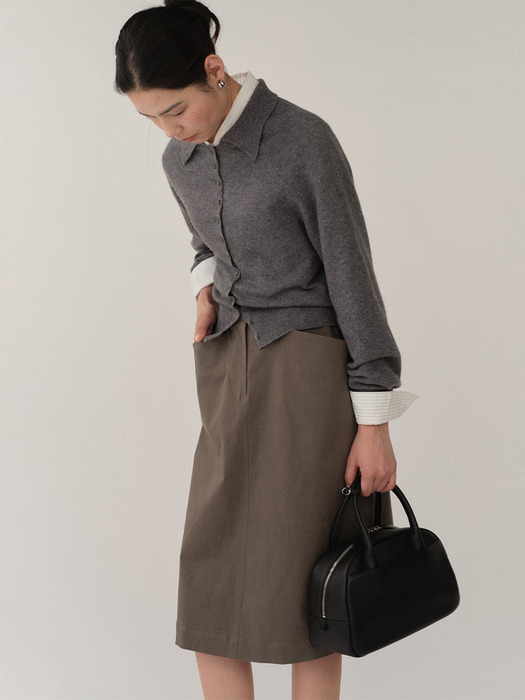 Phiro Cotton Skirt Anthracite