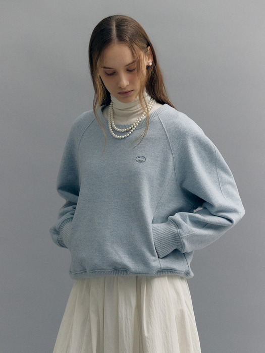 WOOL KNITED VOLUME SWEATSHIRT (pale blue)