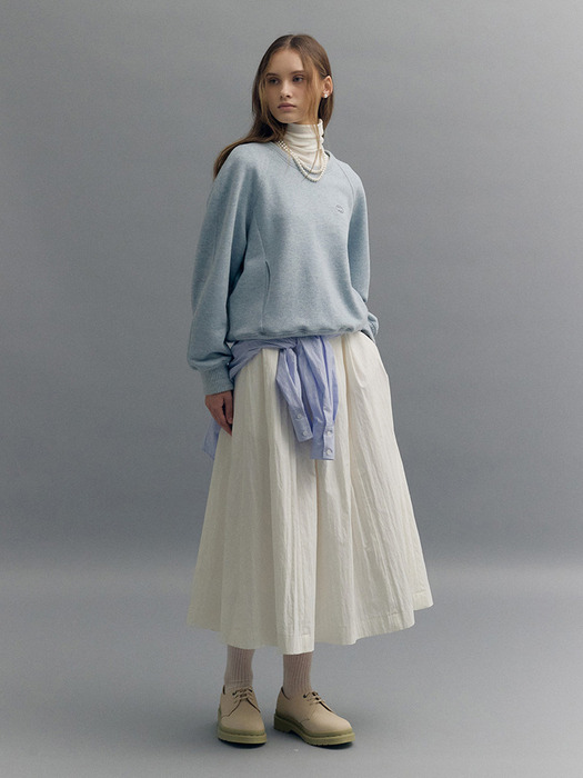 WOOL KNITED VOLUME SWEATSHIRT (pale blue)