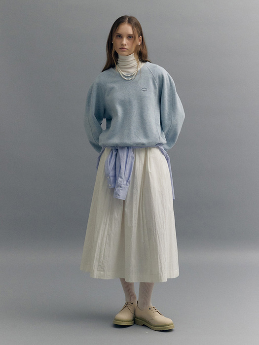 WOOL KNITED VOLUME SWEATSHIRT (pale blue)