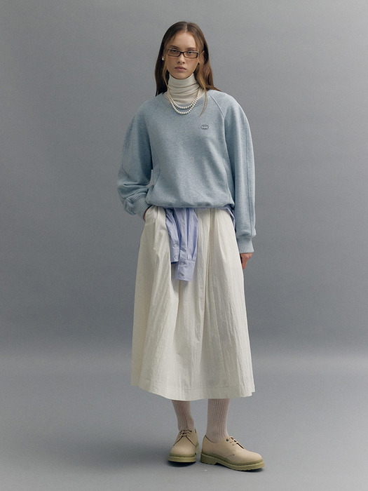 WOOL KNITED VOLUME SWEATSHIRT (pale blue)