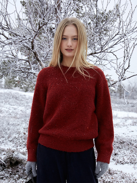 STEADY ROUND KNIT [RED]