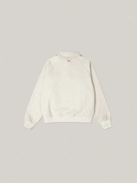 DUR COLLAR ZIP UP SWEAT SHIRT [OATMEAL]