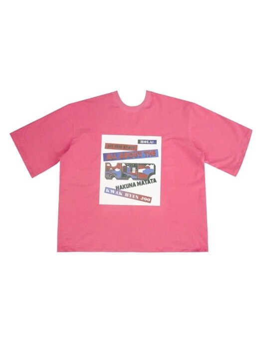 HOT PINK MAP GRAPHIC T-SHIRTS