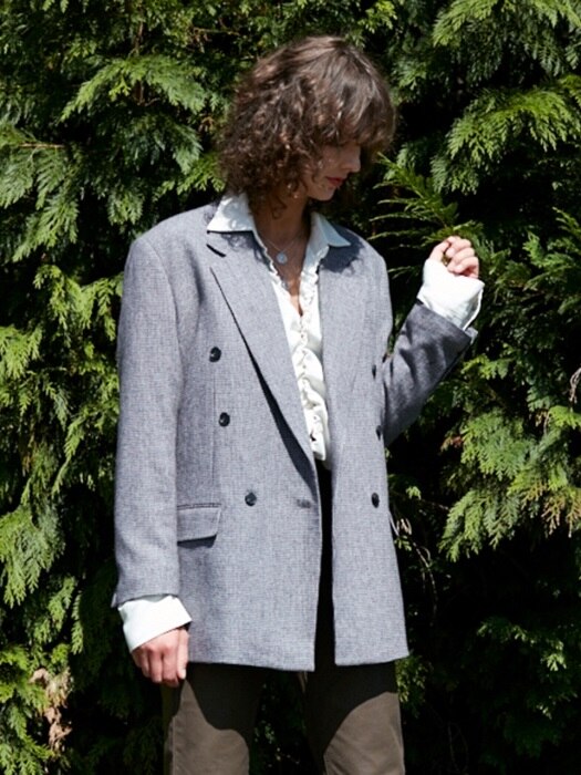 DOUBE BREASTED BLAZER _ GREY