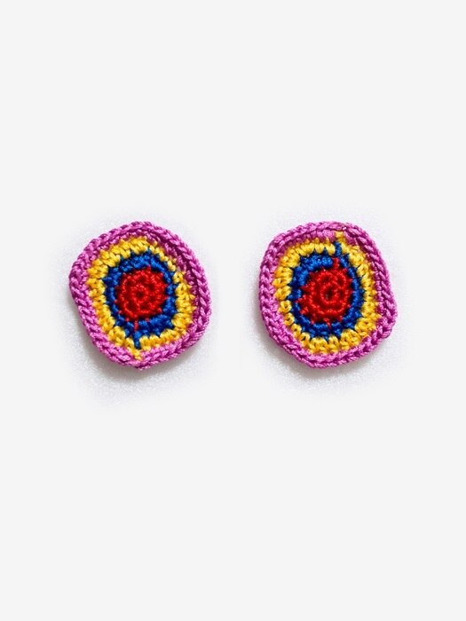 Color research knit earring (Blue)