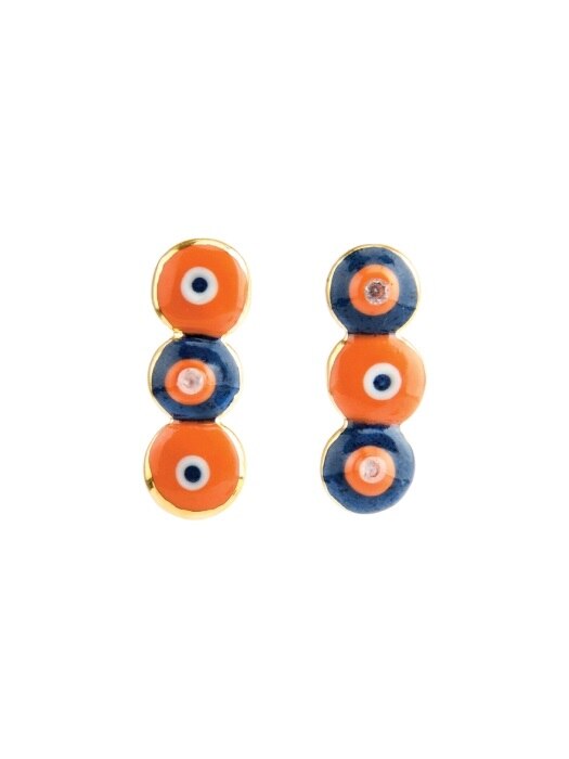 3round bold earring(Orange)
