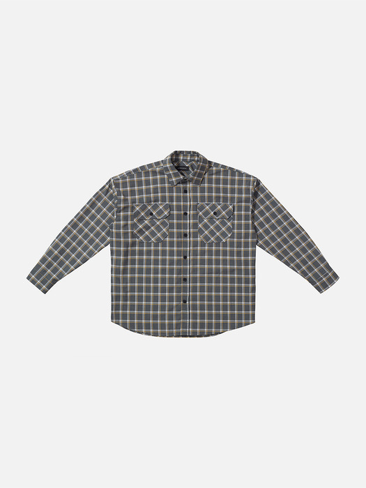 07 Oversized Check Shirt - Grey