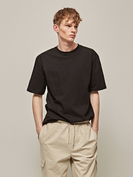 COTTON HALF SLEEVE T-SHIRTS_BLACK