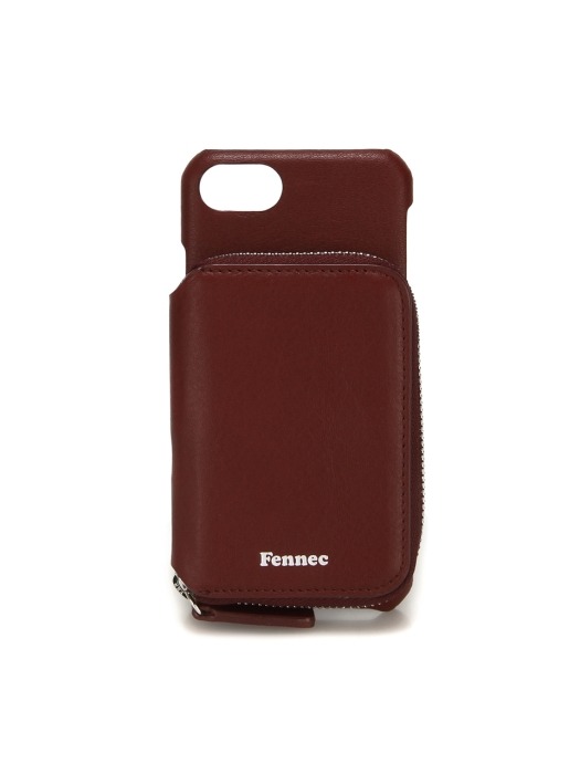 LEATHER IPHONE 7/8 MINI POCKET CASE - WINE