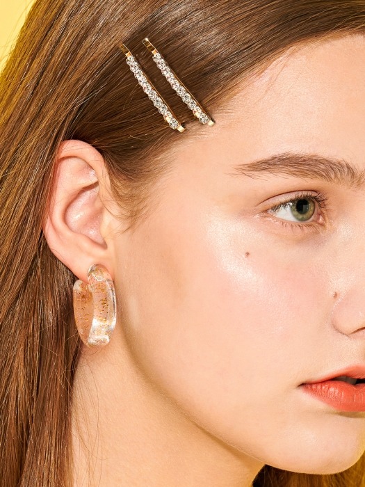 [SET]Sunny Summer Earrings&Hair Pins(Gold)