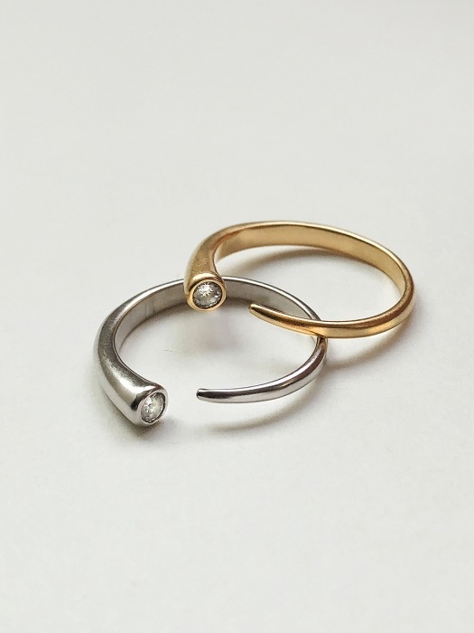 New moon ring 1+1 (2color)