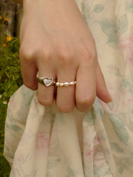 mini stone heart bold ring