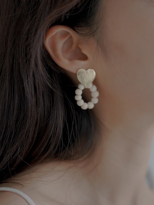 wood round earring