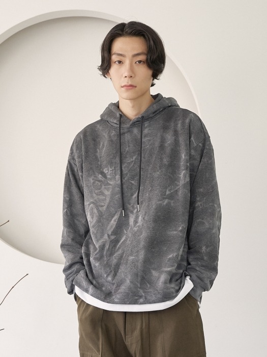 Water Washed Volume Hoodie [Charcoal]