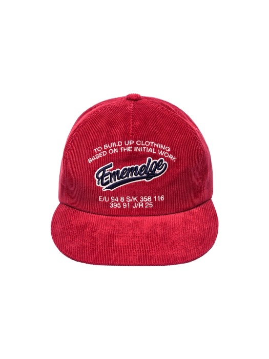 [Mmlg] EMEMELGE CORD BALLCAP (RED)