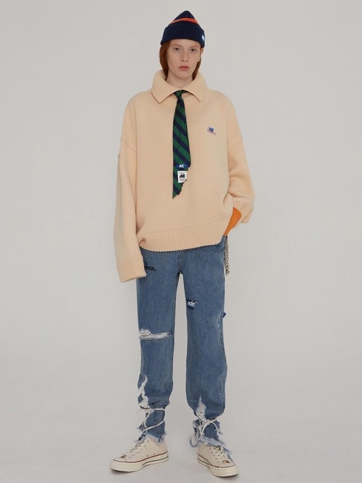 ADER ERROR아더에러]Truck logo knit Ivory