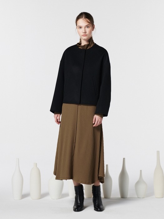 TURTLE NECK DRESS-CAMEL