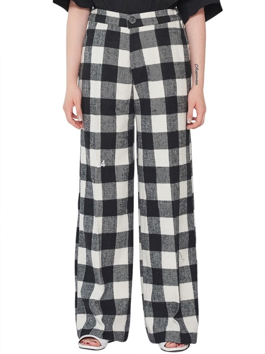 Gingham check trousers