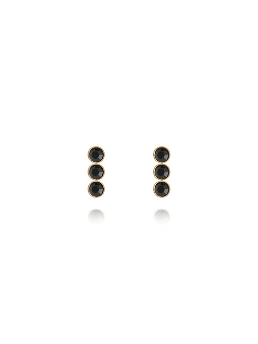Triple Color Stone Post Earrings