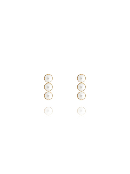 Triple Color Stone Post Earrings