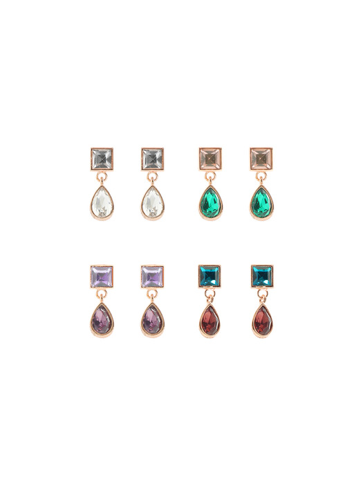 Crystal Square ``drop`` Earrings