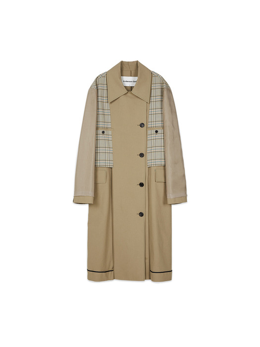 KYLA INSIDE-OUT COLOR BLOCKING TRENCH COAT awa260w(SAND BEIGE)