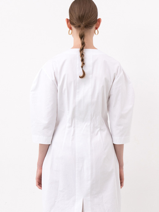 COTTON SHIRT DRESS (WHITE)