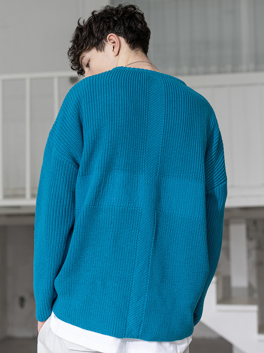 CROSS ADD LAMSWOOL OVERSIZED KNIT MSZNT001-BL