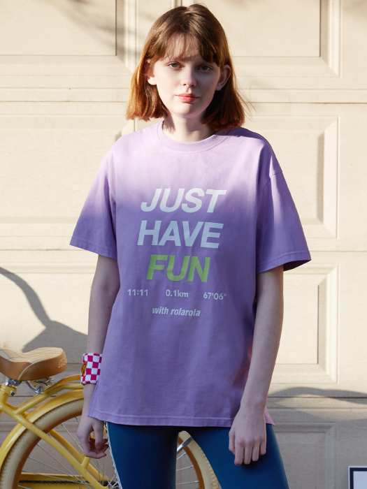 (TS-20153) JUST HAVE FUN T-SHIRT LAVENDER