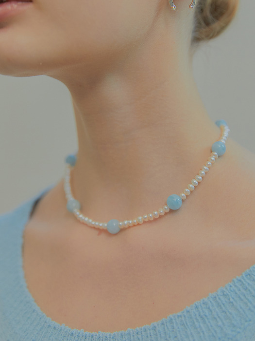 aqua ball necklace (choker)
