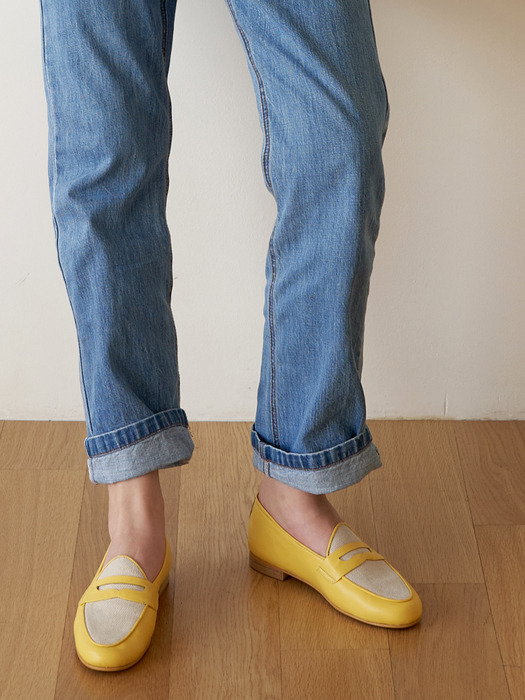 NO. Anne Penny Loafer_YELLOW