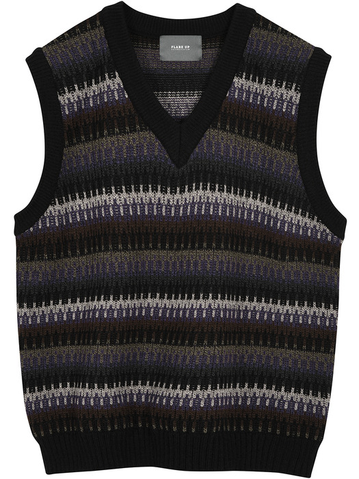 6mix over knit Vest (FL-150_Black Mix)