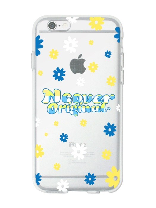 Flower gingham logo-blue(jelly)