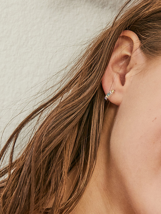 [SET]Pastel Mini Hoop Earring+Mini Daisy Post Earring