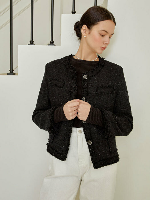 grace tweed jacket[black]