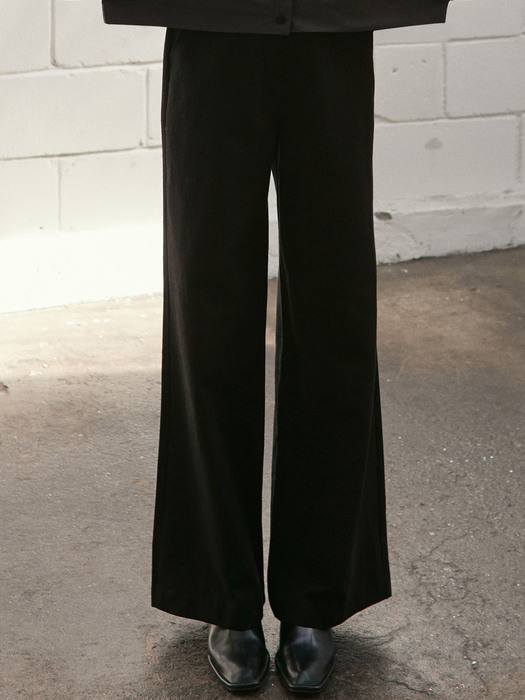 J548 cotton wide pants (black)