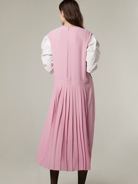 [EXCLUSIVE] Colourway pleats dress - Pink