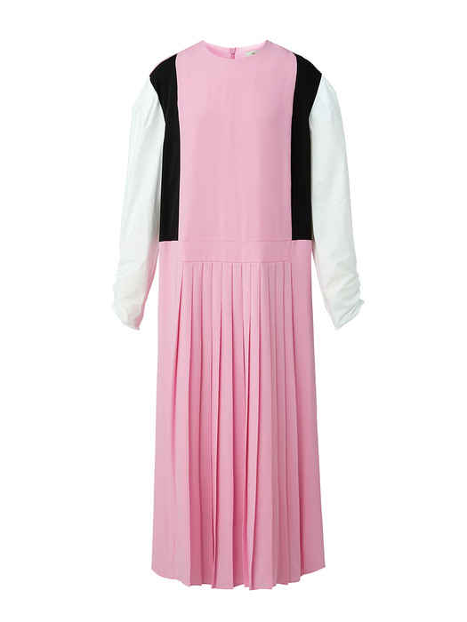 [EXCLUSIVE] Colourway pleats dress - Pink