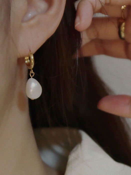 Pearl Hoop Earrings