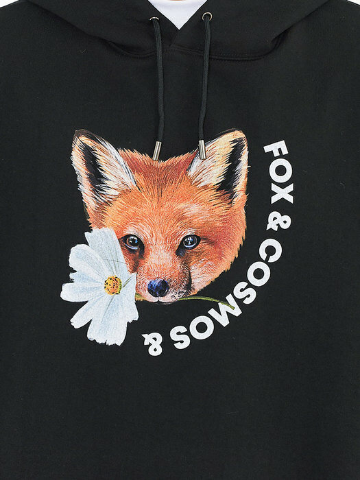 COSMOS FOX PRINT HOODED SWEATSHIRT