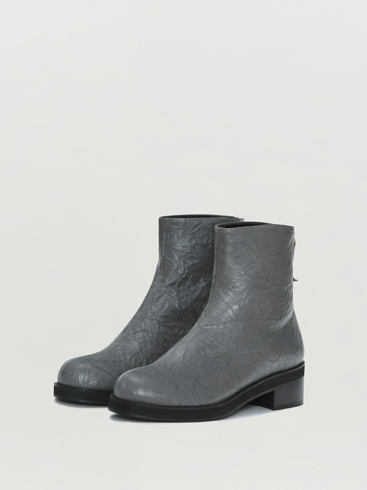 QOTE Leather Ankle Boots - Grey