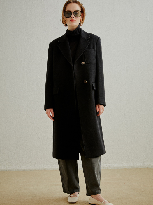 WOOL CASHMERE TAILORED COAT BLACK (AECO0F002BK)